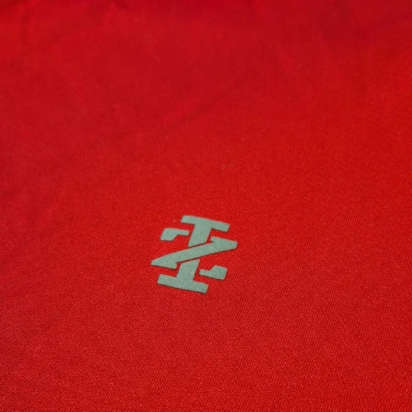 Izod Red Polo Mens Shirt with Striped Collar Short Sleeve - Picture 4 of 15